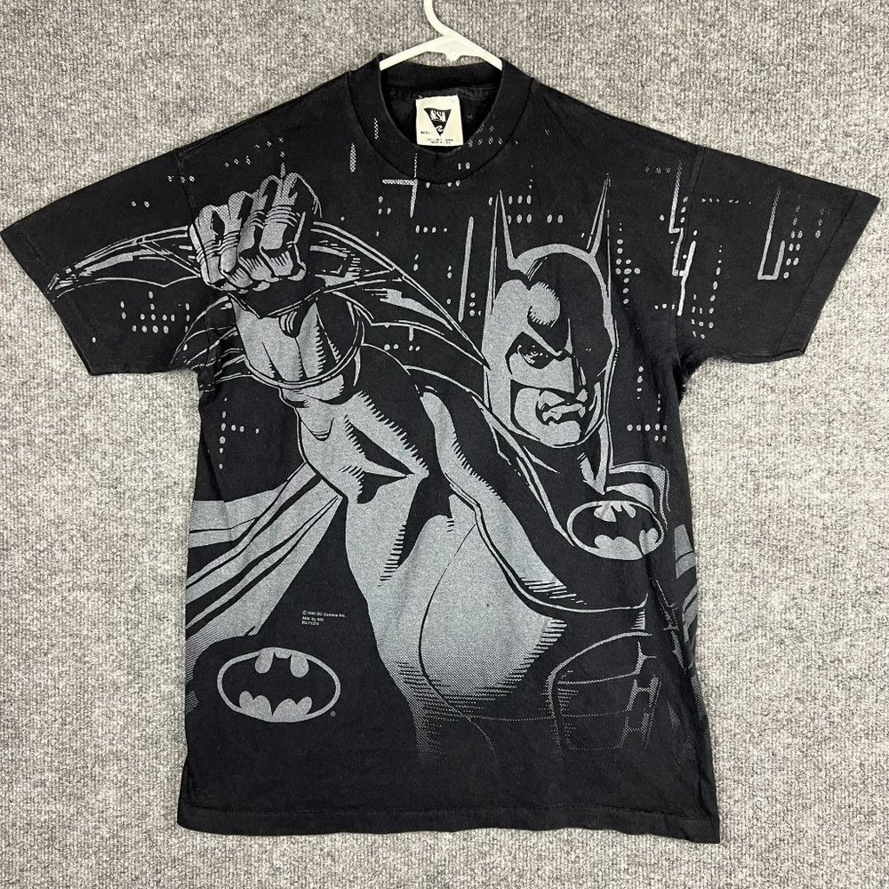 Vintage 1992 SSI Batman Returns DC Comics All Over Print TShirt‎ Size M